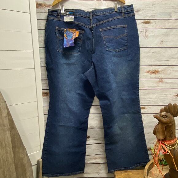 Deja Blue Stretch Denim Blue Jeans Women's PLUS Size 22 NWT Boot Cut Wide Leg - Picture 6 of 8
